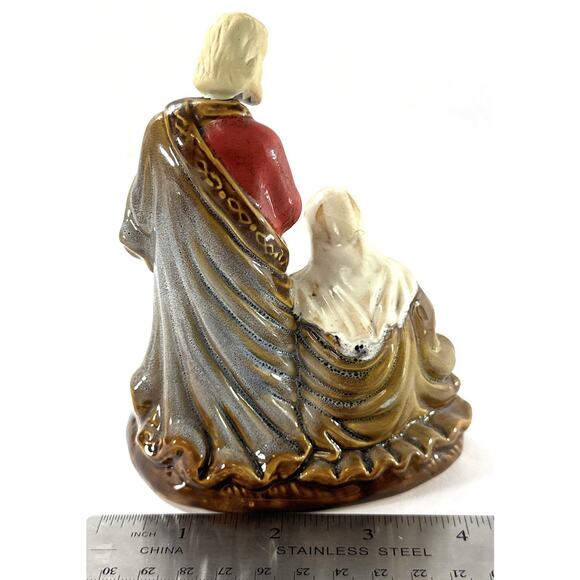 Vintage Ceramic Nativity Figurine Holy Family Baby Jesus Glazed Christmas 5.5” - Picture 3 of 5